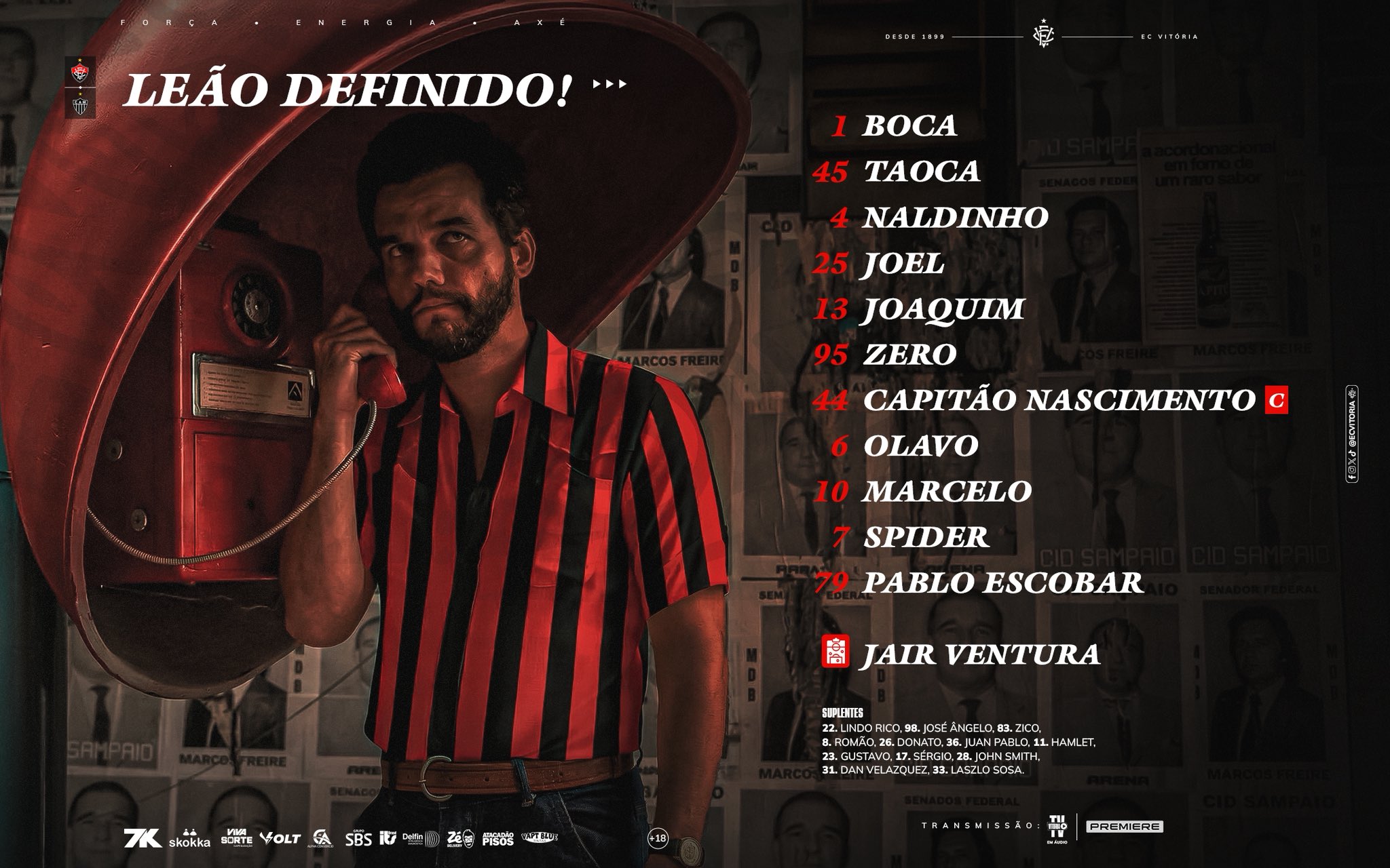 VITÓRIA VENCE O GALO COM HOMENAGEM A WAGNER MOURA
